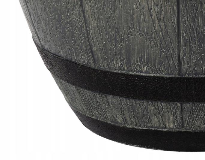 Gray round imitation wood flowerpot 40 cm Barrel