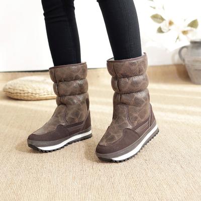 Зимний тренд моды из новой шерсти, утолщенные снегозащитные нескользящие теплые лыжные легкие хлопковые ботинки средней высоты для женщин