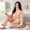 Pajamas Women'S Winter Three-Layer Thickened Fleece Pure Cotton Padded Cotton Autumn And Winter Coral Fleece Warm Padded Jacket Super Thick Loungewear