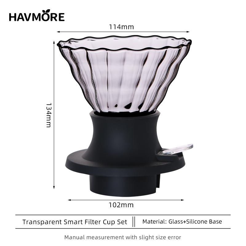 Brand New And High Quality Adjustable Coffee Dripper Coffee Filter Glass With Funnel Coffee Filter Tray