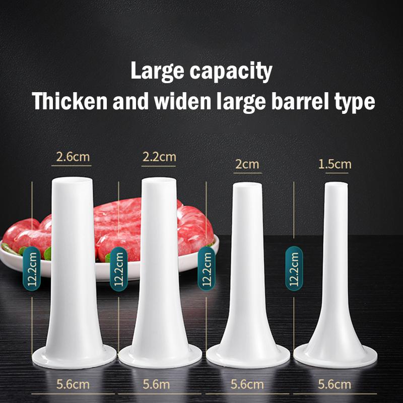 Manual Sausage Maker Meat Filler Stuffer Stainless Steel Syringe With Casing Kitchen Home Made Sausages Vertical