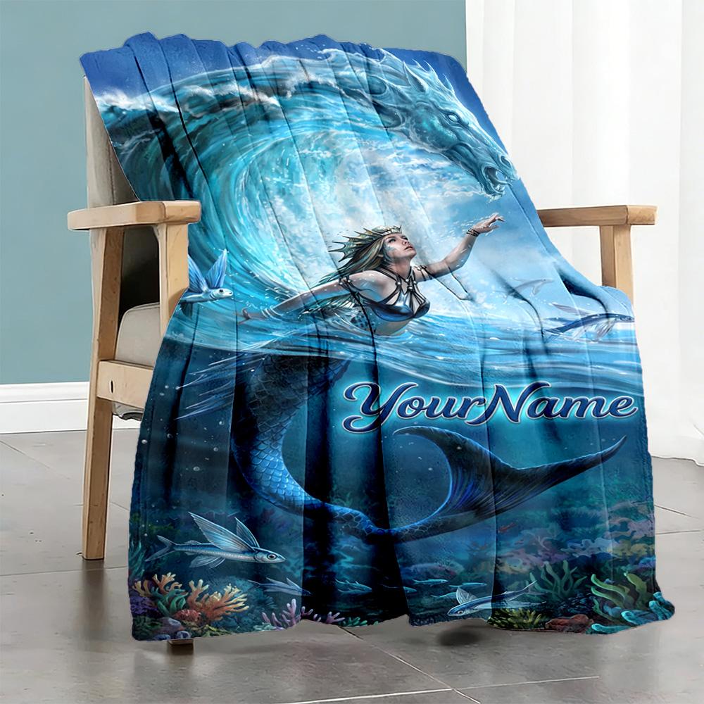 Gothic Illustrations Customize Text Blanket Lightweight Personalized Blanket Comfortable for Chair Bed Home Decor Nap Ideal for All Seasons