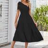 YYFS Женская мода весна осень однотонный принт без рукавов с высокой талией повседневные платья
