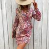 YYFS Women's Vintage Bohemia Summer Spring Long Sleeve V-Neck Casual Dresses