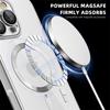 For Magsafe Wallet Leather Plating Clear Case For iPhone 12 13 14 15 16 Pro Max 11 Card Holder Phone Bag Cover