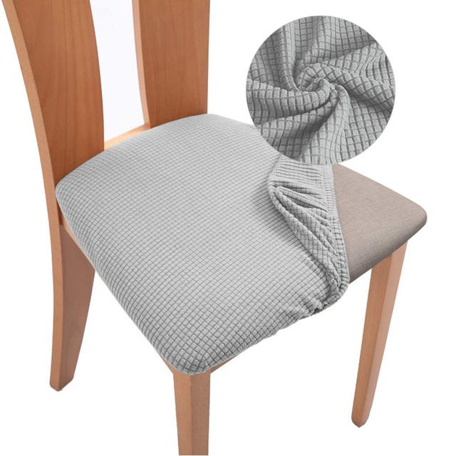 Plaid Jacquard Chair Seat Covers Stretch Thick Elastic Dining Chair Cover Washable Chairs Covers Seat Case For Kitchen Home