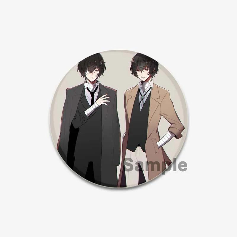 Значок Bungo Stray Dogs 32/44/58 мм, агентство Atsushi Nakajima Dazai Osamu, мягкая пуговица, декоративная шляпа ручной работы, значок, подарочный аксессуар