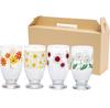 Aderia Retro Glass Tumbler [Based Glass / 335ml / 4 Assorted Designs] Comes In a Custom Craft Box, Made In Japan