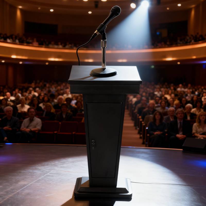 Profession Podium Table Stand Multi-Purpose Metal School Lecterns Large Capacity Office Reception Host Desk Slant Speech Desk