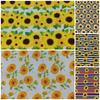 5 Sunflower Print Patchwork Cute DIY Fabric Handmade Materials Fabric, Fabric, Scraps, Set, 50x50cm,