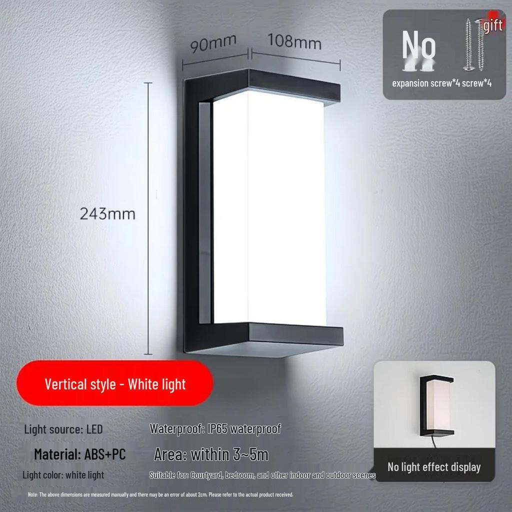 Waterproof LED Outdoor Wall Light for Hotel, Stairwell, Villa, Balcony, Garden, or Corridor.