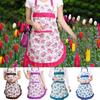 Kitchen Apron Bowknot Flower Pattern Woman Adult Bibs Home Cooking Baking Coffee Shop Cleaning Aprons Kitchen Accessories