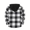 New Hooded Men's Plaid Shirts Long Sleeved Casual Flannel Loose Coat Fashion Street Style Men's Sports Shirt Jacket Male Clothes