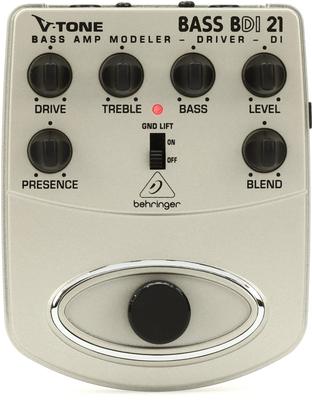 Педаль предусилитель-преамп Behringer для бас-гитары, директ-бокс BASS DRIVER DI BDI21 V-TONE