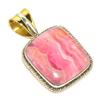 Подарочный кулон из чистого серебра 925 пробы с натуральным родохрозитом TwoTone 1,25 дюйма A7P04