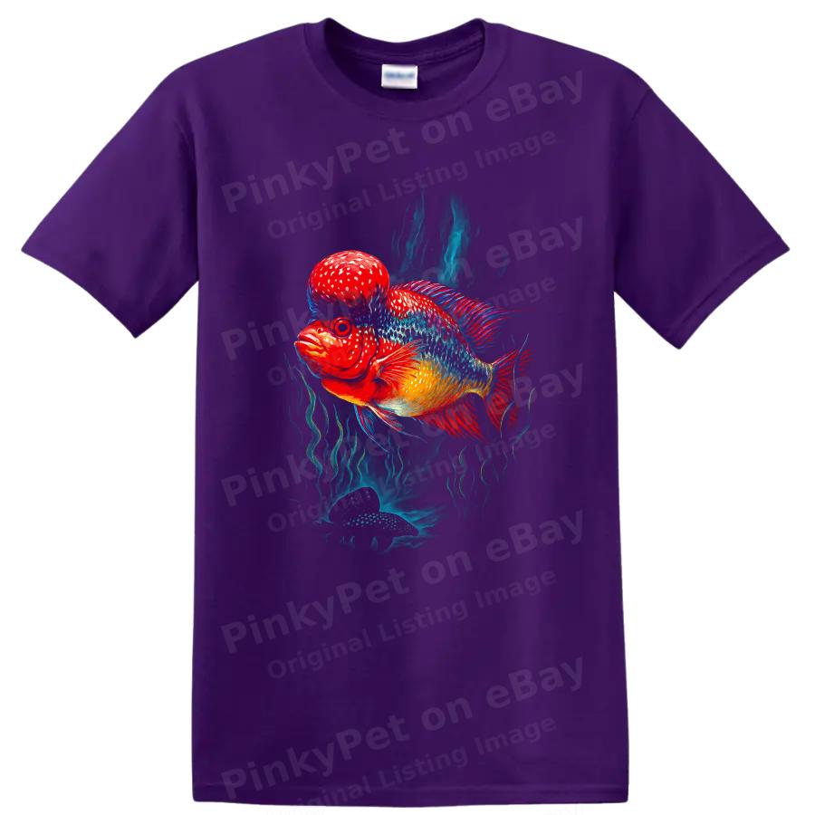 Colorful Fish Graphic T Shirt Ocean Art Sea Life Tee Unique Design Artistry