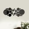 32Pcs Silver 3D Mirror Wall Sticker Circle Home Background Decoration Mirror Decals  Living Room