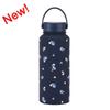 2025 New Model 1L Large Capacity Thermos Cup with Wide Mouth, Portable Handle, Sports Water Bottle, Outdoor Printed Water Cup for Women