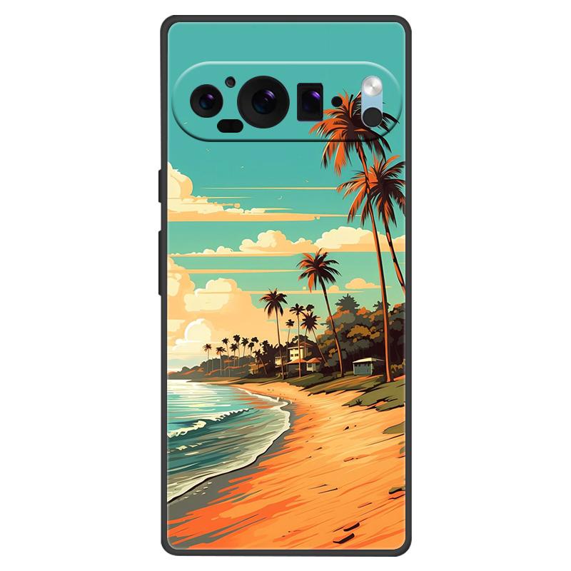For Google Pixel 9 Pro XL Case Cool Painted Silicone TPU Soft Cover For Googe Pixel 9 9 Pro 8A Cases Black Protective Shells