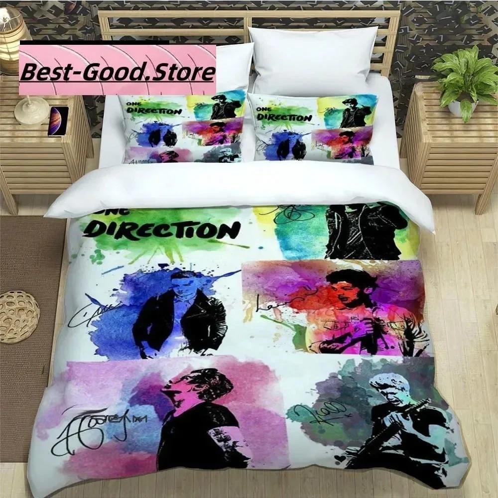 O-ONE Музыкальная группа D-Direction Комплект постельного белья Печатный комплект для кровати с наволочкой Покрывало для кровати Мягкое Односпальный Двуспальный Queen Super King Размер