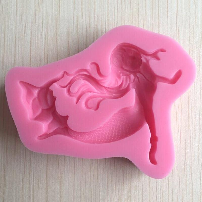 3D Красота Русалка Фея Силиконовая форма для помадки Торт Декор Шоколадная форма для выпечки