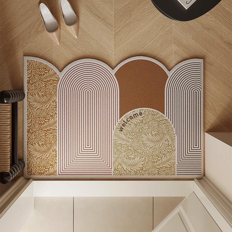 Придверный коврик с проволочным кольцом для обуви, высококлассный грязеотталкивающий противоскользящий коврик, бытовой коврик специальной формы для входной двери