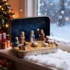 Mini Christmas Nativity Set in Tin Box, Mini Christmas Trough Set