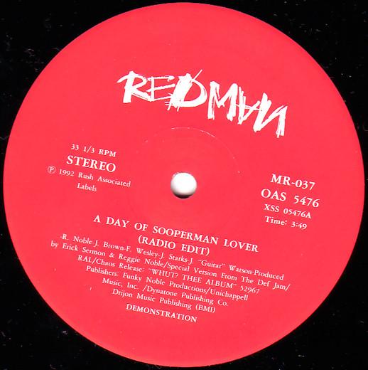 12-дюймовая пластинка REDMAN - A Day Of Sooperman Lover OAS5476 LEXINGTON Япония Рэп и хип-хоп/R&B Б/у