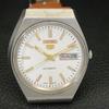 JAPAN VINTAGE SEIKO 5 AUTOMATIC MENS WHITE COLOR DIAL WATCH A701489-5 R206b-a701489