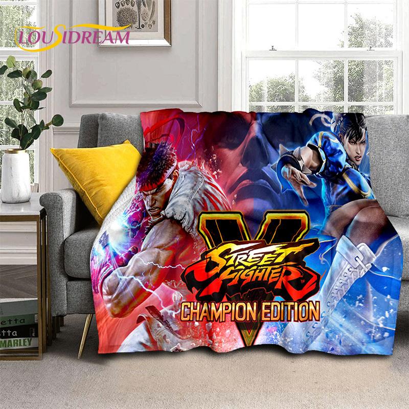 SF Retro Game Street Fighter Gamer Blanket,Soft Throw Blanket for Home Bedroom Bed Sofa Picnic Travel Office Cover Blanket Kids