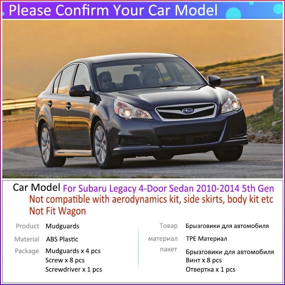 4 шт. автомобильные брызговики для Subaru Legacy Sedan 2010 2011 2012 2013 2014 брызговики брызговики на крыло авто