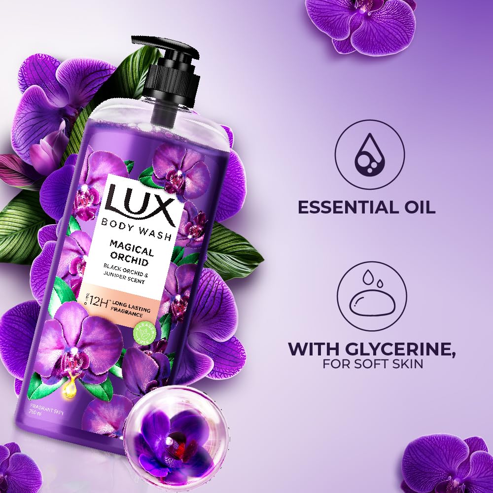 Lux Magical Orchid Bodywash 750 Ml For Soft Glowing Skin With Long Lasting Fragrance And Luxurious Bathing Experience Paraben Free