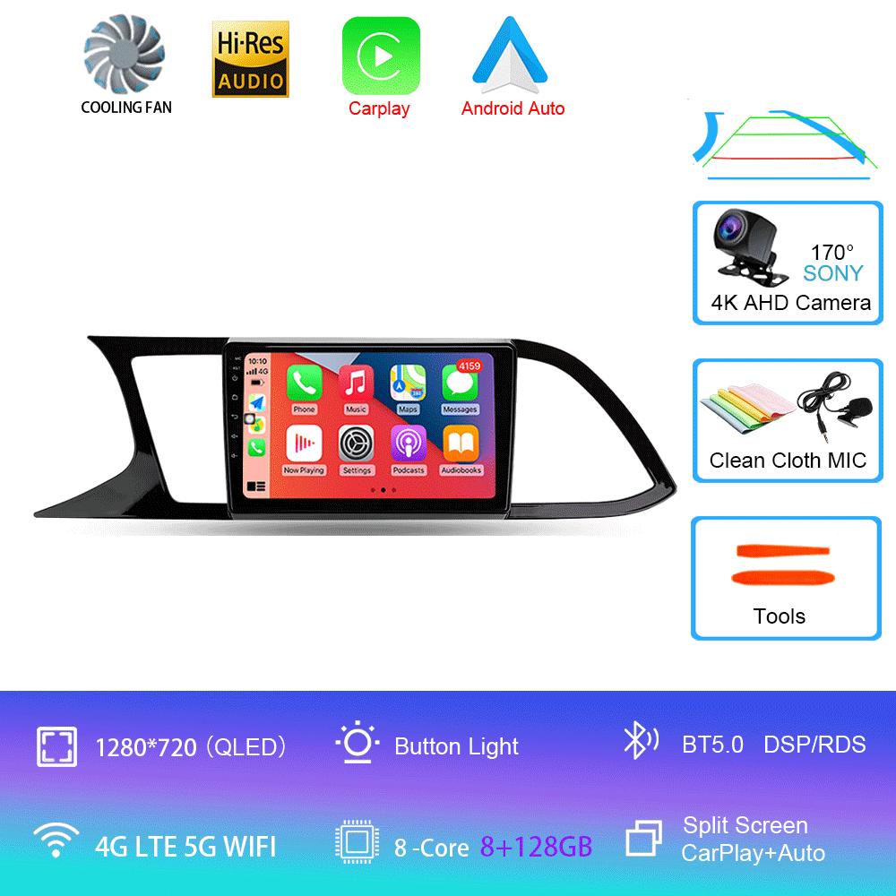 Автомобильное радио Android 14 Carplay для Seat Leon 3 2012 2013 2014 2015 - 2020 Навигация GPS Мультимедийный проигрыватель стерео Wi-Fi+4G Auto BT