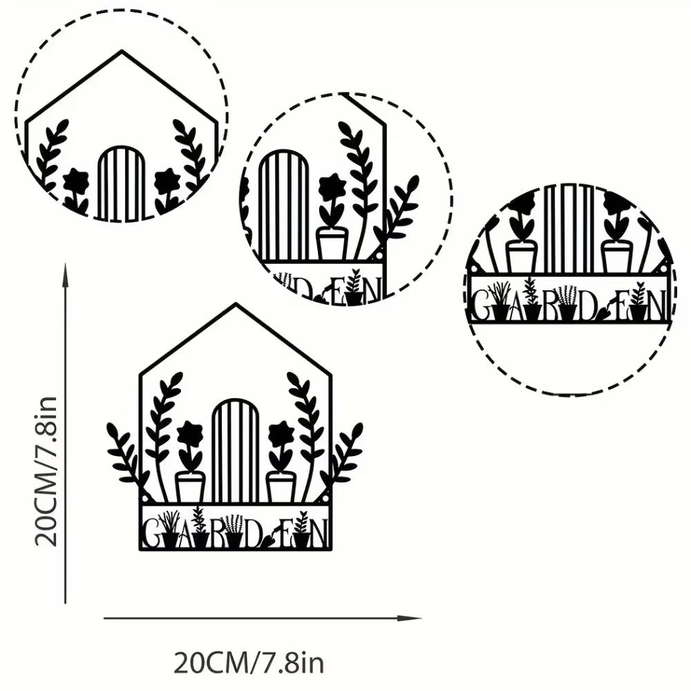 Stylish 1pc Metal Garden Sign - Wall Art for Gardens. Aesthetic Yard and Greenhouse Decor, Ideal Outdoor Ornament with a Garden