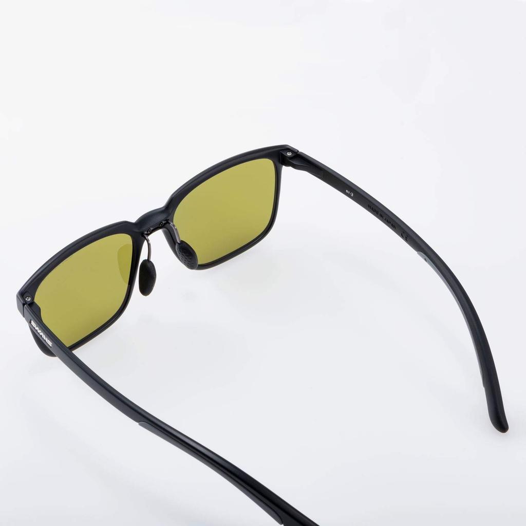 SWANS ER3 Sports Sunglasses, ER3-0168MBK, Made in Japan, Polarized Lenses, Matte BlackUltra Light Green (Multi-sided)