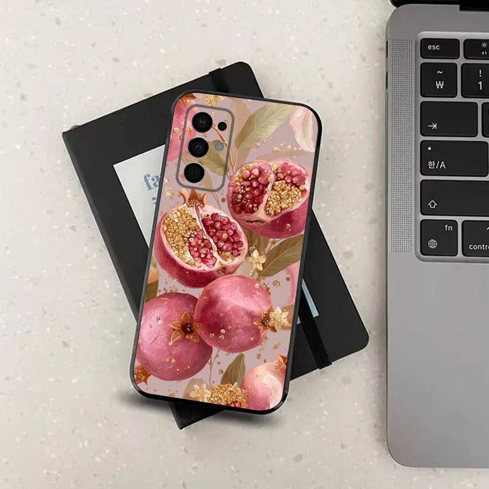 Вкусный Фруктовый Гранат Для Samsung Galaxy A53,31,52,72,41,Note,J7,8,9,5G,22,73,32,71, Мягкий Черный Силиконовый Чехол