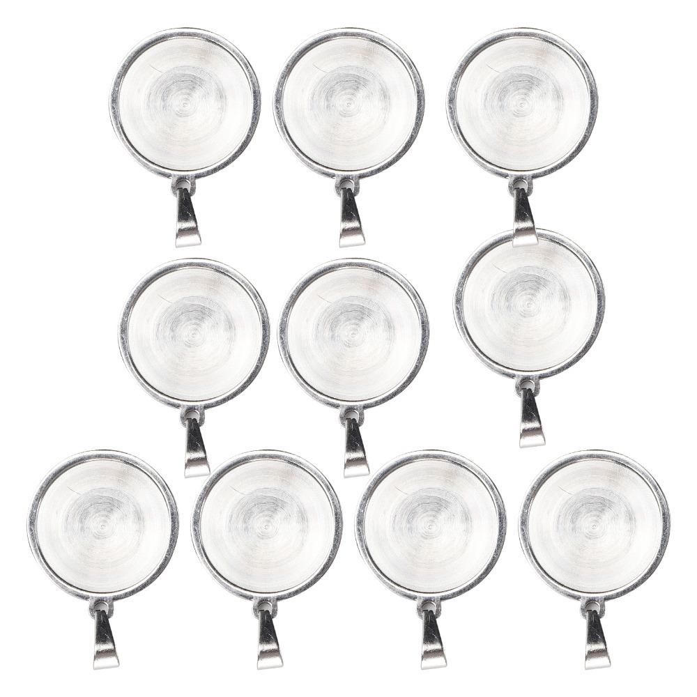 10pcs 20mm Size Round Pendant Tray Stainless Steel Material Blank Pendant Tray Necklace Making