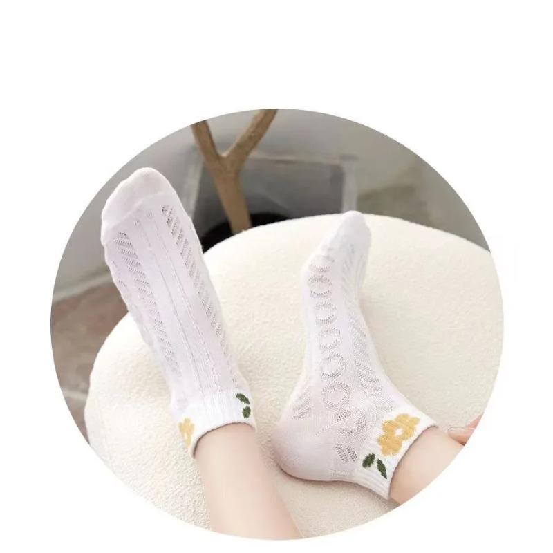 Женский комплект носков из хлопка с цветочным принтом для девочек, весна-осень, японский дышащий комплект коротких носков для студентов