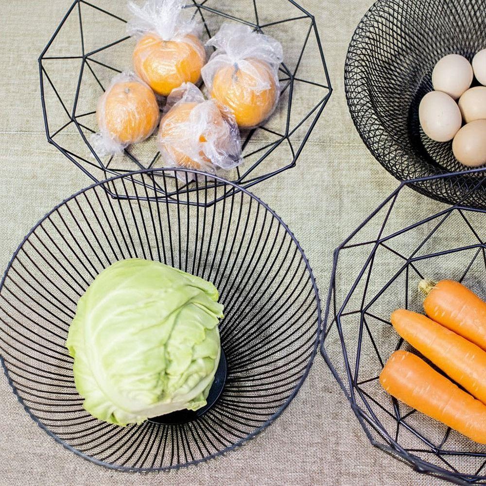 Высококачественная железная корзина для фруктов цвета черного золота разных размеров, домашнее хранение, металлическая тарелка для фруктов, миски для хранения овощей, кухня