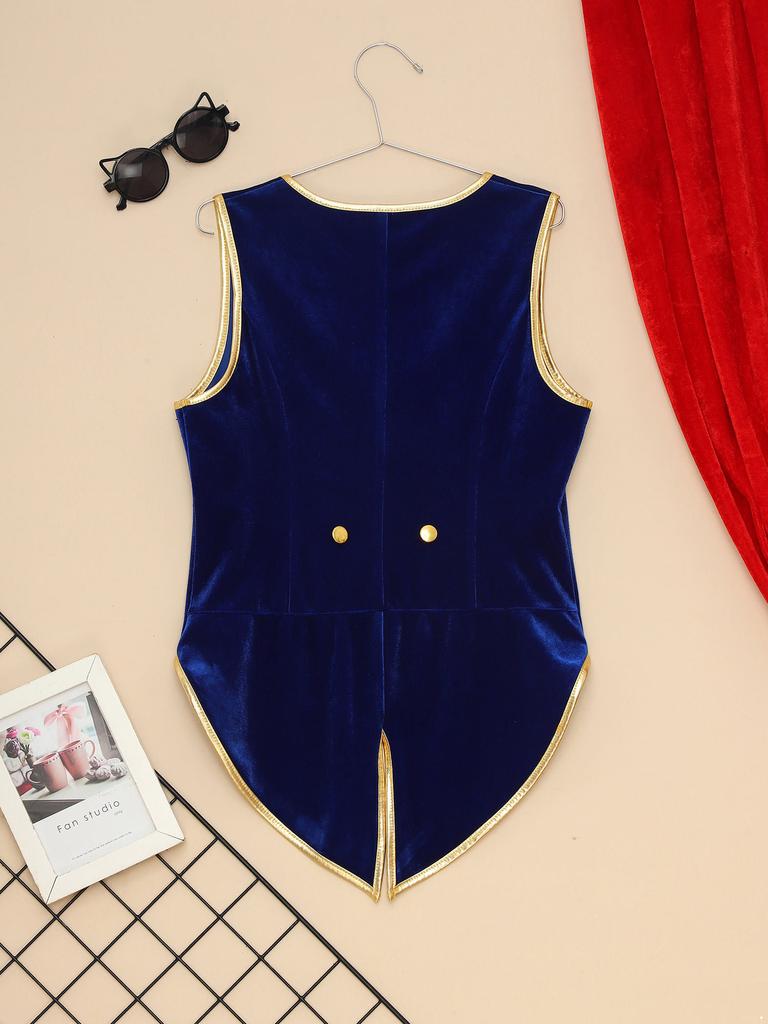 Мальчики Девочки Винтажный Средневековый Бархатный Фрак Викторианский Джентльмен Смокинг Блейзер Пальто Стимпанк Куртка Для Вечеринки Наряда