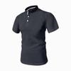 Men's Summer Solid Color Botton Collar Short Sleeve Tops Men's Loose Sports Casual Tops