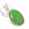 Natural Copper Green Turquoise 925 Sterling Silver Jewelry Pendant 1.65" M4o25