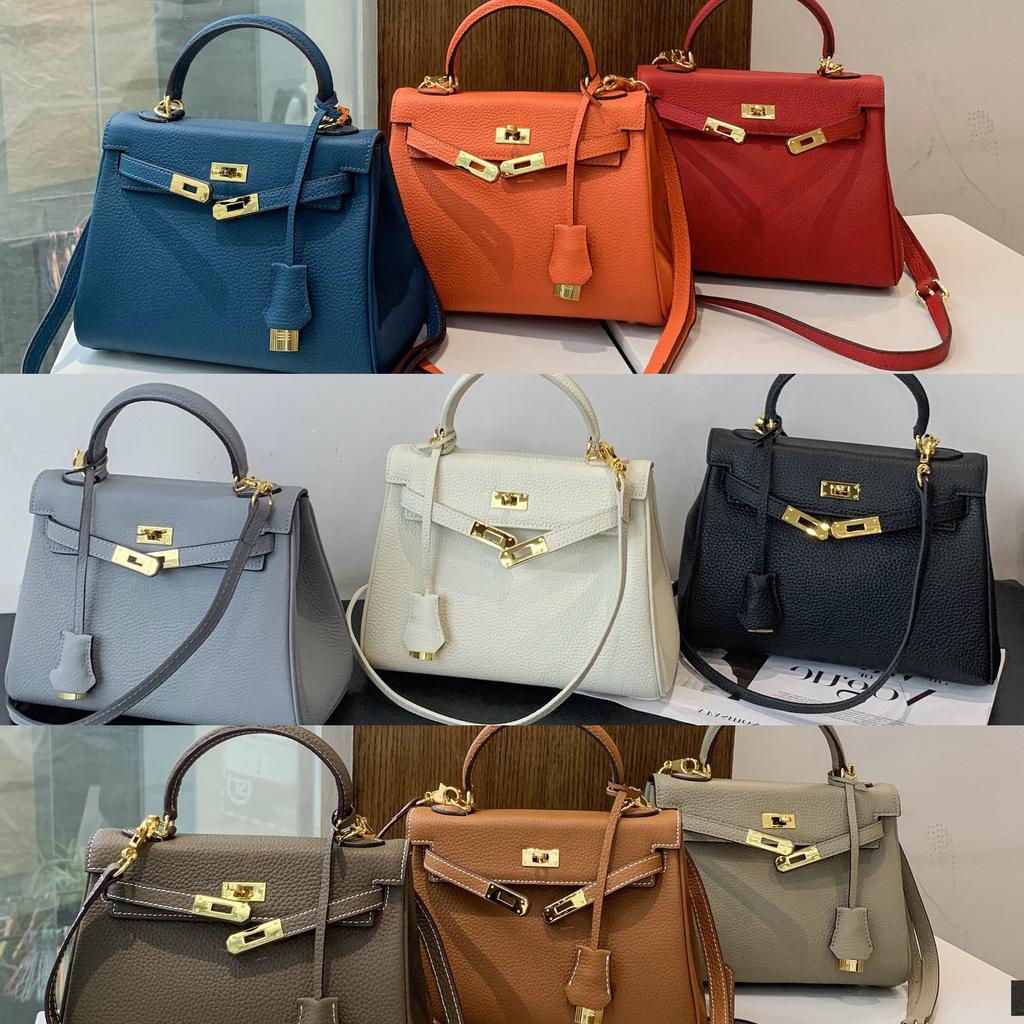 Сумка из натуральной кожи женская мягкая кожаная большая новая модная и универсальная сумка из коровьей кожи с узором личи, верхний слой, сумка через плечо