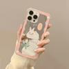 Oil Painting Rabbit Suitable for Iphone14 Apple 16promax Mobile Phone Case 15 Makeup Mirror Xs Anti Fall 8p11