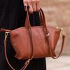 Простая женская сумка из натуральной кожи в стиле ретро, ​​мягкая яловая кожа, портативная сумка через плечо, универсальная сумка