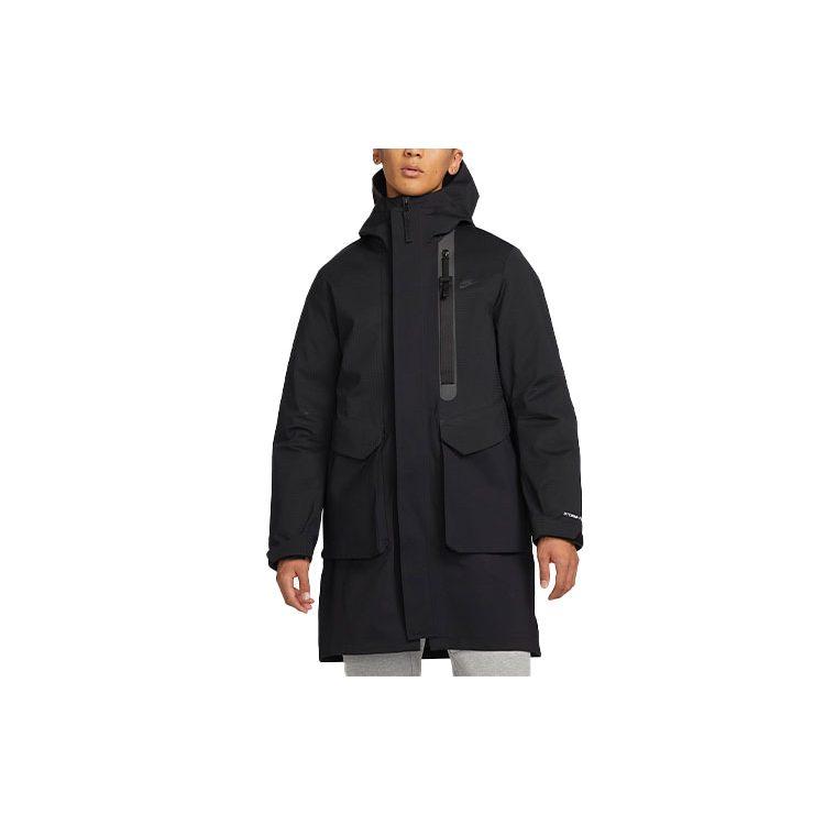 Nike Мужские пуховики Черные с капюшоном Умеренные DD6607-010