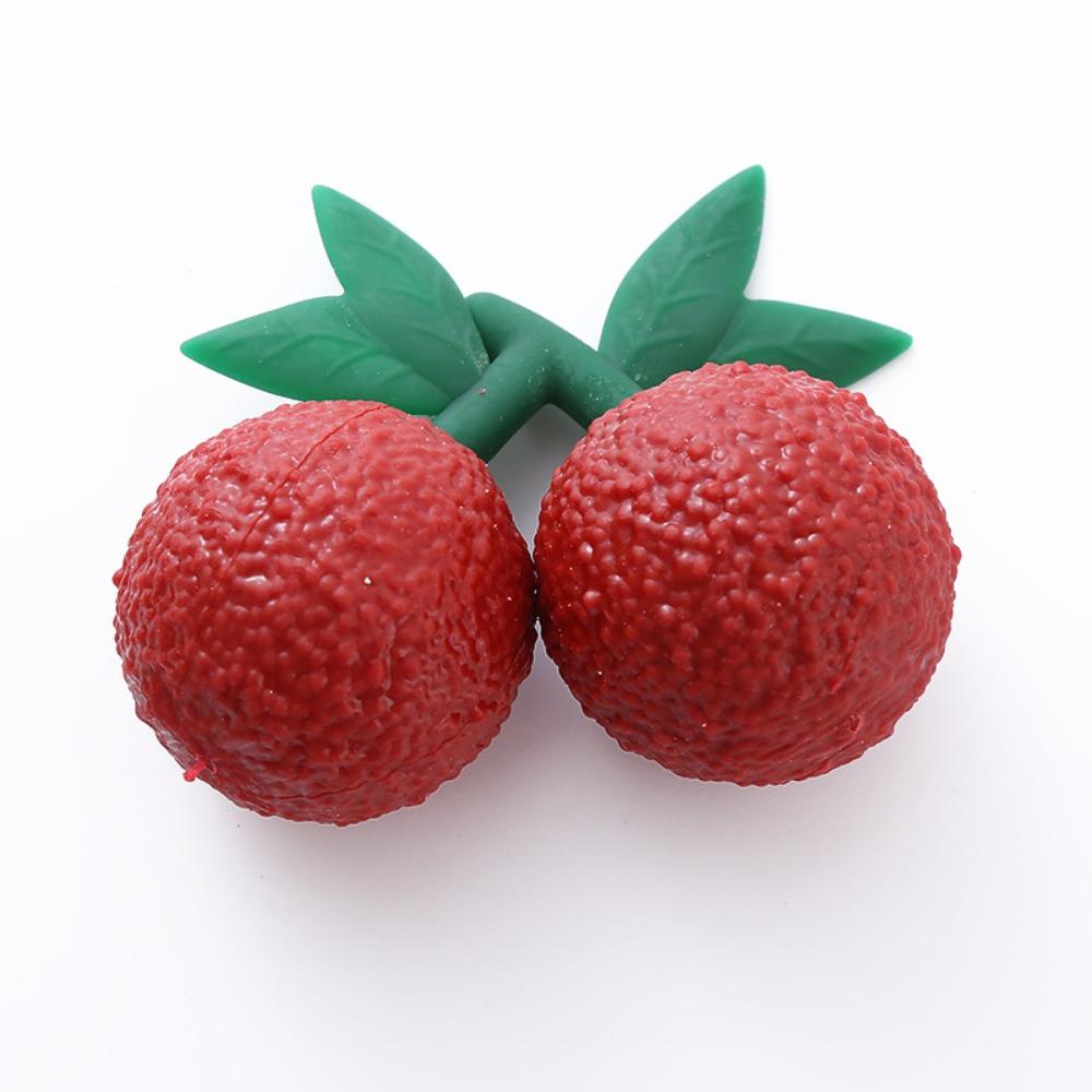 Shapeable Yangmei Skewers Squeeze Toy Fresh Fruit Pinch Toy Funny Rubber Squeeze Toy  Kids Toys