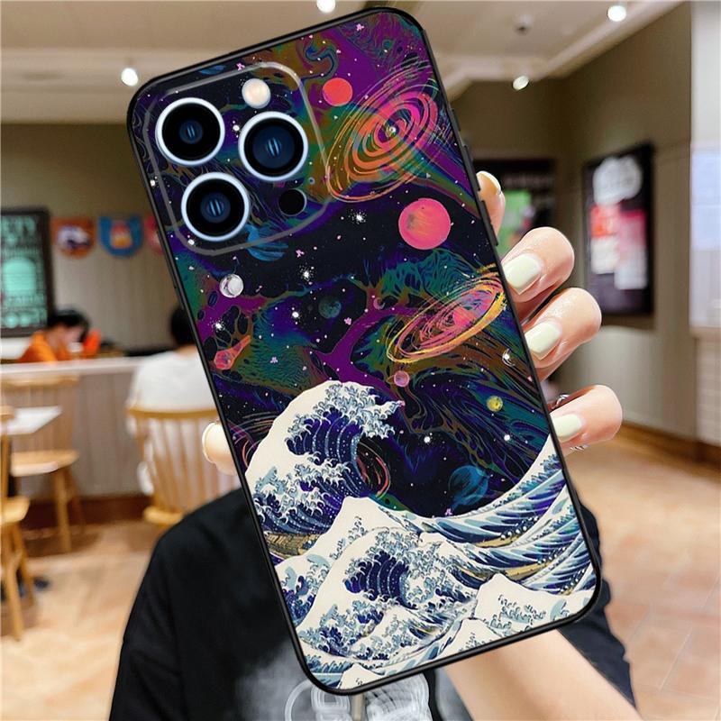 Moon Stars Space Case For iPhone 17 Pro Max 16 15 14 11 12 13 Mini Plus 16e 17 Air Bumper Cover Accessories