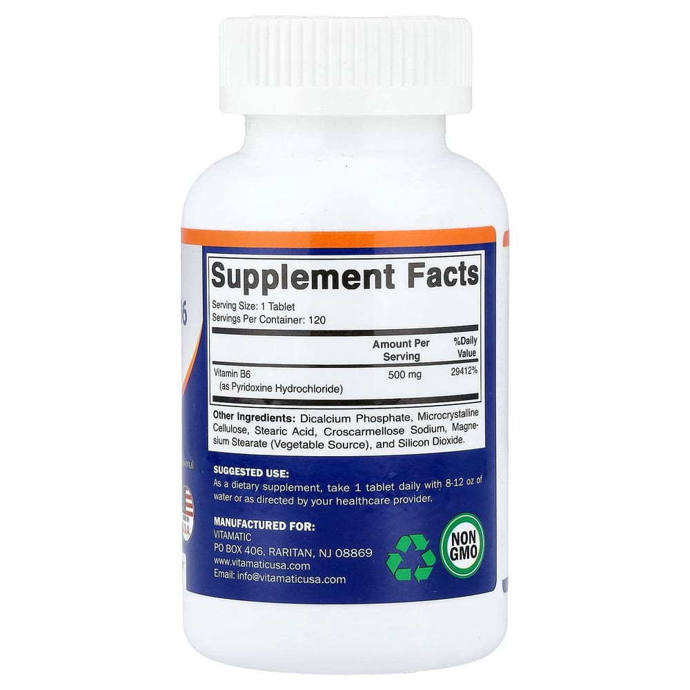 Vitamin B6 500mg 120 Tablets