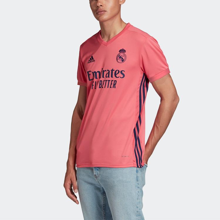 Adidas 2020-2021 Real Madrid Away Short Sleeve Jersey Men Tops Pink GI6463